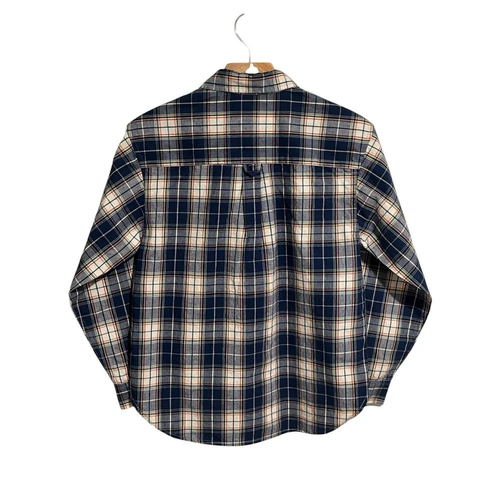 Old Navy Boys Red White Blue Plaid Button Up Shirt Large